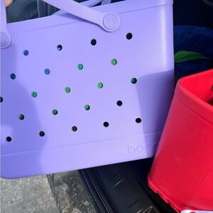 BOGG BAG Purple Tote with Green Accents